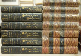 Appraisal: Twenty leatherbound books including a set of Thackeray's Works volumes