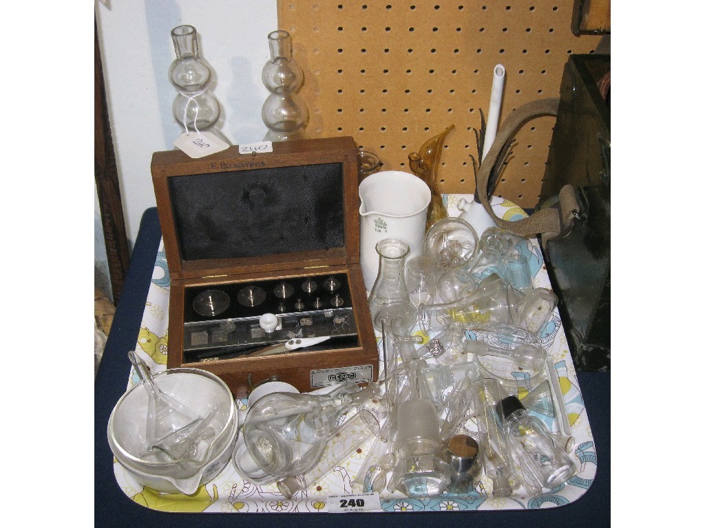 Appraisal: Tray lot of medical scientific glass vials bottles etc and