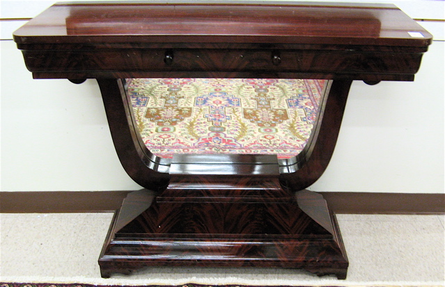 Appraisal: EMPIRE REVIVAL MAHOGANY CONSOLE TABLE American early th century having