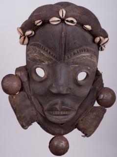 Appraisal: Liberian Dan Mask Dan mask from Liberia with cowry cowrie