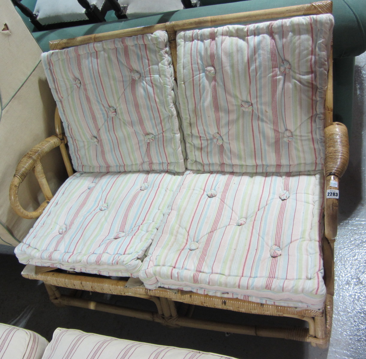 Appraisal: A bamboo two seat sofa