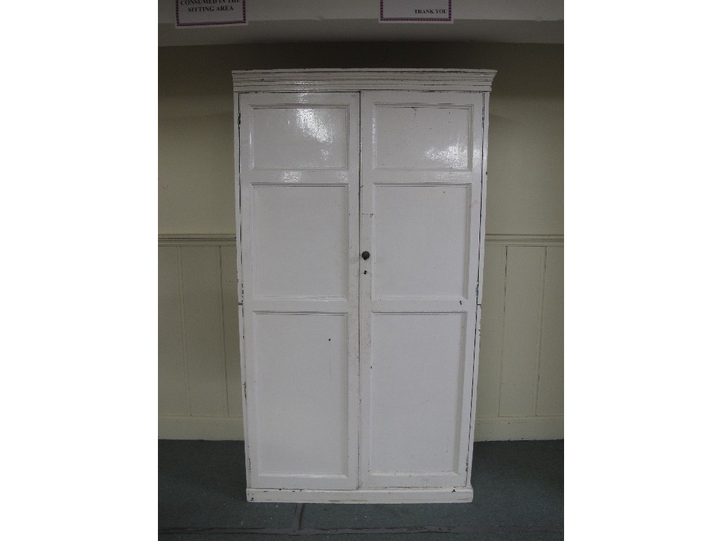 Appraisal: Large painted two door cupboard