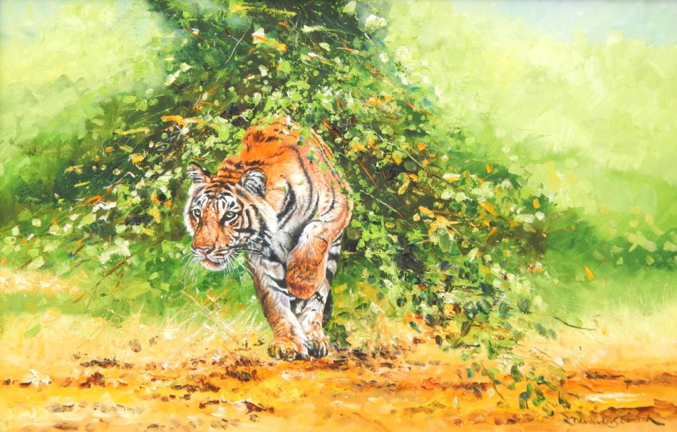 Appraisal: D S Bansrah Bengal Tiger oil on canvas cm x