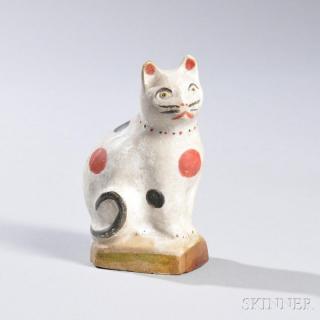 Appraisal: Chalkware Cat Pennsylvania c - with red and black polka