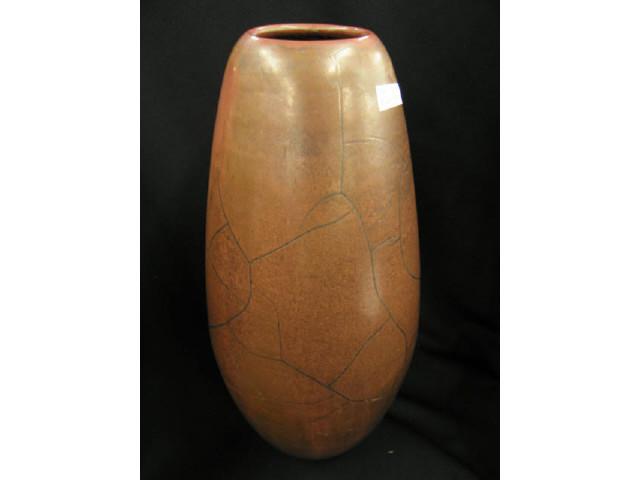 Appraisal: Arts Crafts Copper Clad Pottery Vase signed in manner of