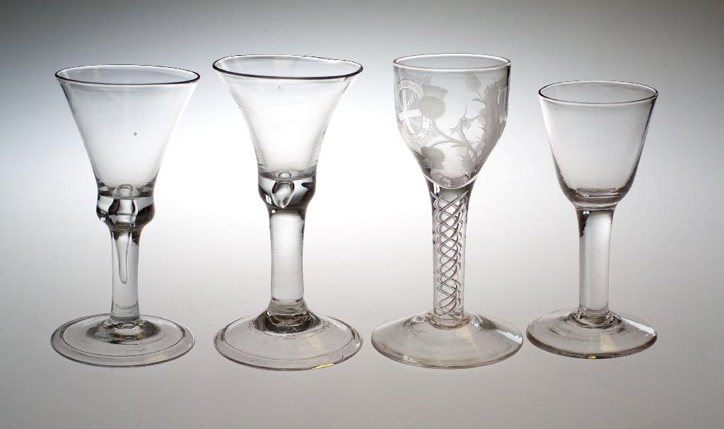 Appraisal: WINE GLASS c with round funnel bowl on a cylindrical