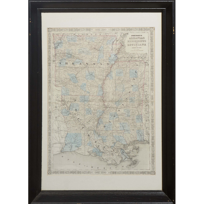 Appraisal: Johnson's Arkansas Mississippi and Louisiana Map by Johnson and Ward