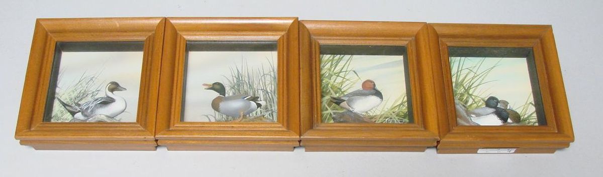 Appraisal: FOUR FRAMED JOSEPH Q WHIPPLE SHADOW BOX DIORAMAS Circa Pair