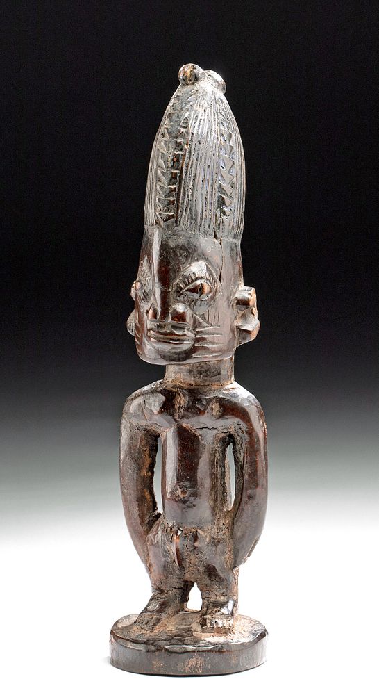 Appraisal: th C African Yoruba Wooden Male Ibeji Twin Figure West