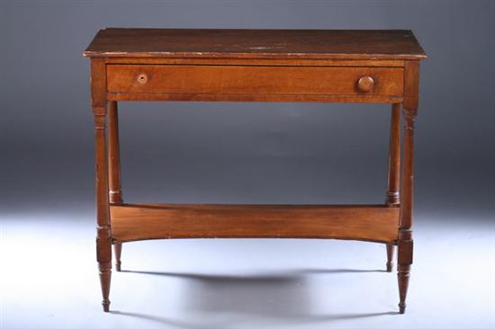 Appraisal: AMERICAN LATE FEDERAL MAPLE CONSOLE TABLE th century Rectangular top