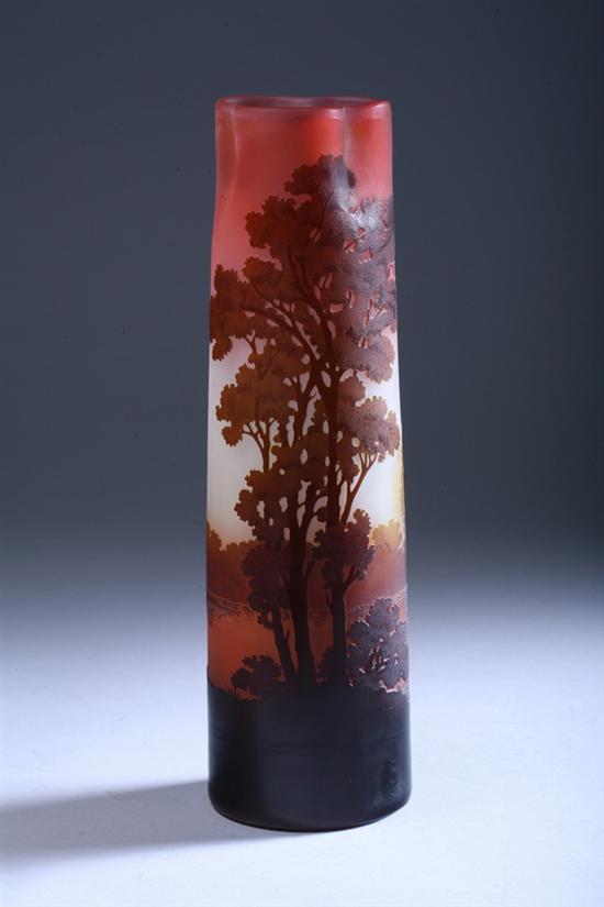 Appraisal: GALL CAMEO GLASS VASE Circa Gall signed in cameo Tapering