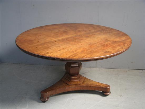 Appraisal: th Century mahogany tilt top breakfast table on column supports