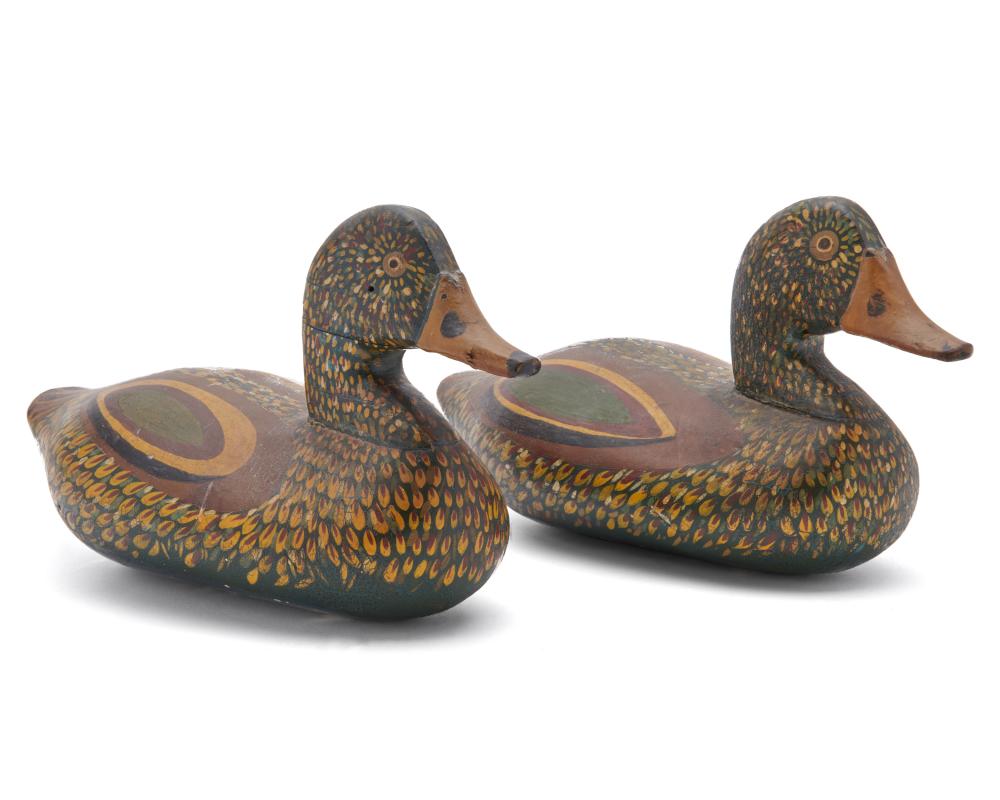 Appraisal: Pair of Painted Teal Drake Decoys Upper Chesapeake Bay Maryland