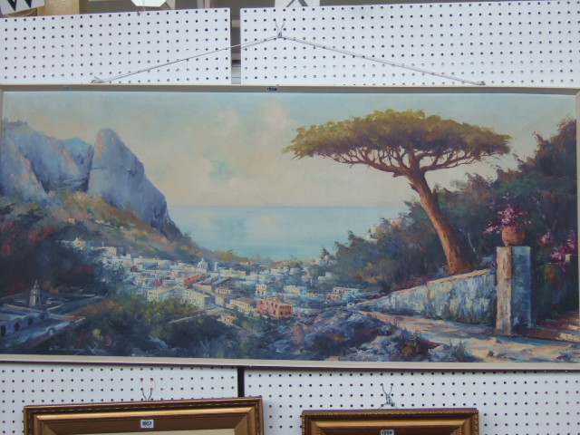 Appraisal: Settiouo Cocco th century Capri oil on canvas laid on