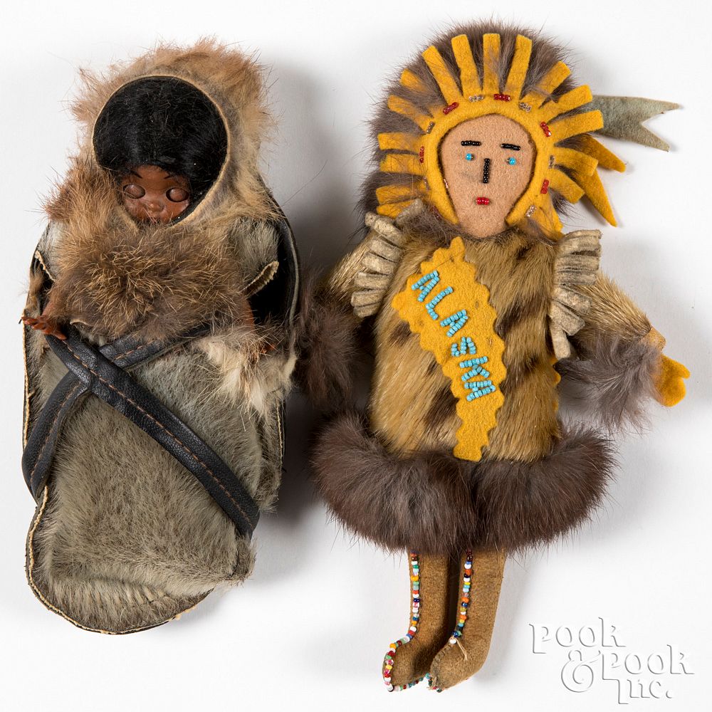 Appraisal: Two Alaska Native American Indian dolls Two Alaska Native American