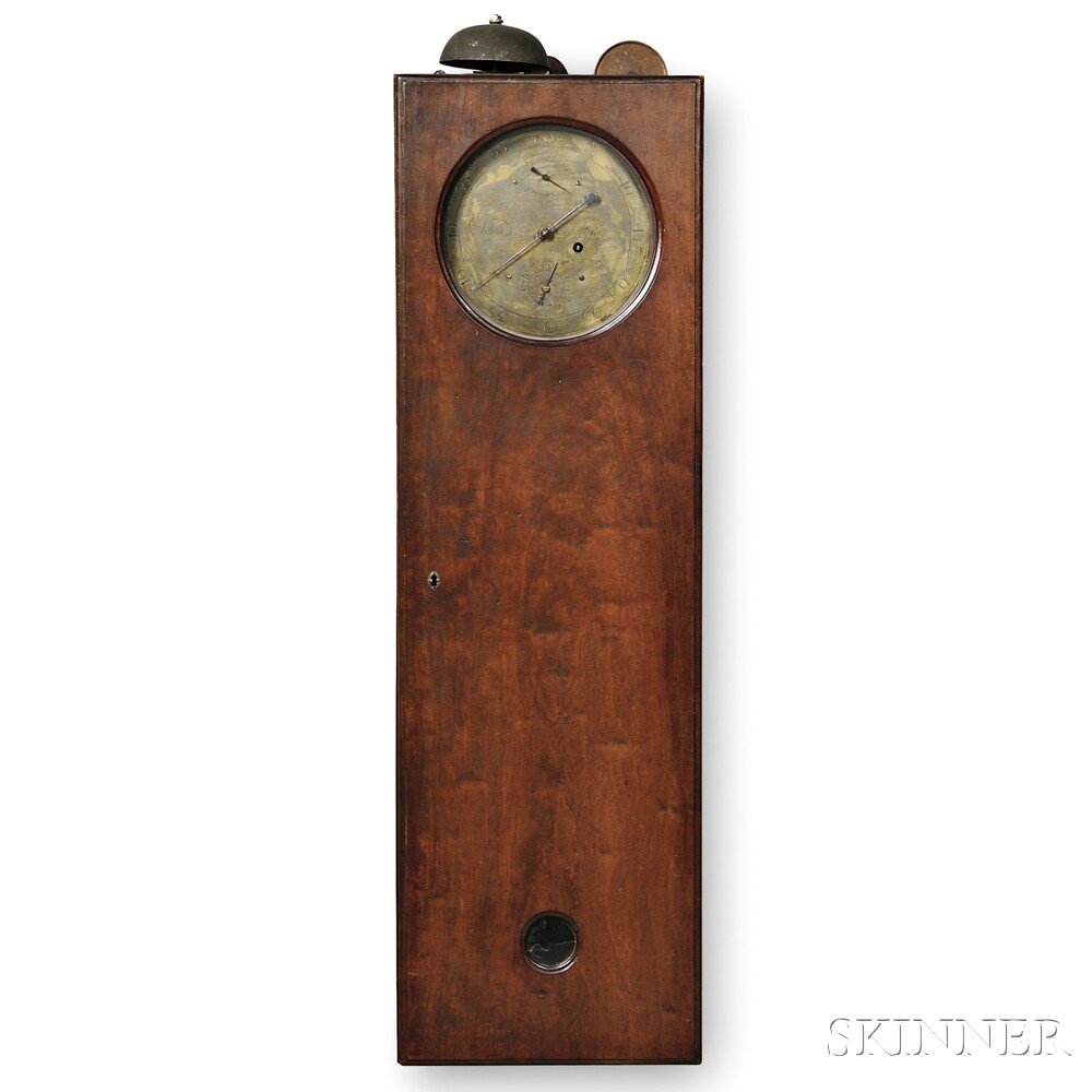 Appraisal: Levi Pitkin Wall Regulator Montpelier Vermont c dovetailed cherry case