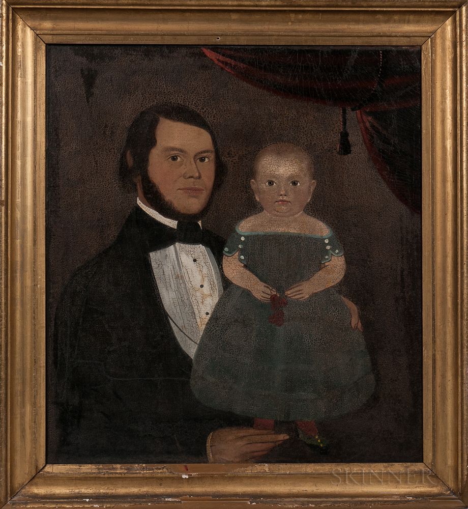 Appraisal: Prior Hamblen School Mid- th Century Portrait of a Father