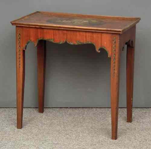 Appraisal: A painted satinwood rectangular occasional table of Georgian design with