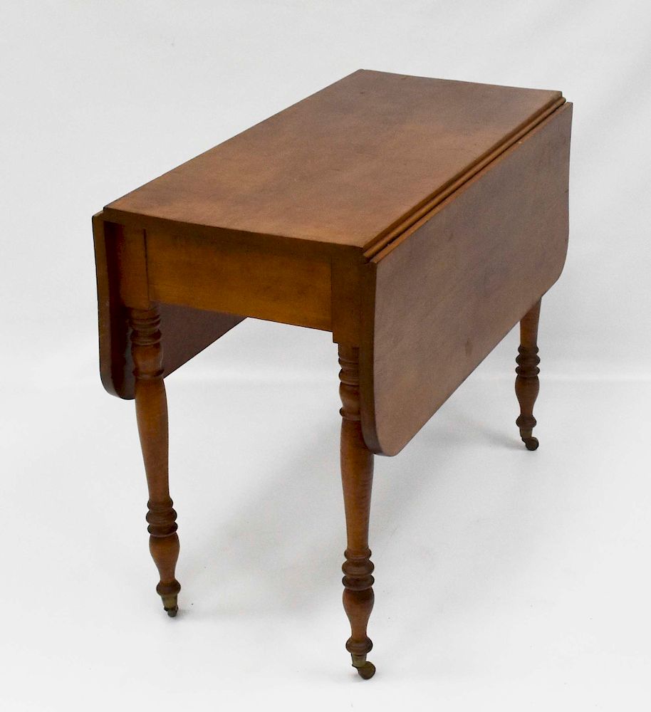 Appraisal: Pennsylvania Tiger Maple Federal Drop Leaf Table Pennsylvania Tiger Maple