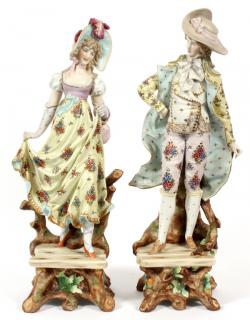 Appraisal: GERMAN BISQUE FIGURES LATE TH C PAIR A W F