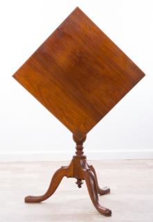 Appraisal: Handkerchief Tilt Top Table Cherry or butternut bench crafted handkerchief