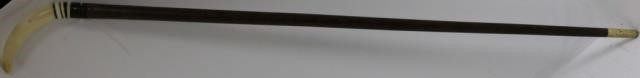 Appraisal: TH C SAILOR MADE WALKING STICK WITH WHALE'STOOTH HANDLE BALEEN