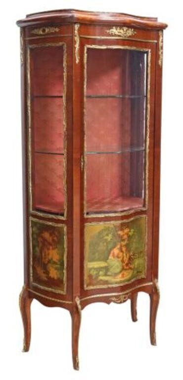 Appraisal: French Vernis Martin style mahogany vitrine display cabinet th c