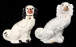 Appraisal: lot of Staffordshire spaniel group lot of Staffordshire spaniel group