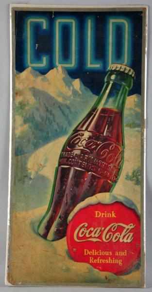 Appraisal: Cardboard Coca-Cola Vertical Poster Medium to heavy overall marks wear