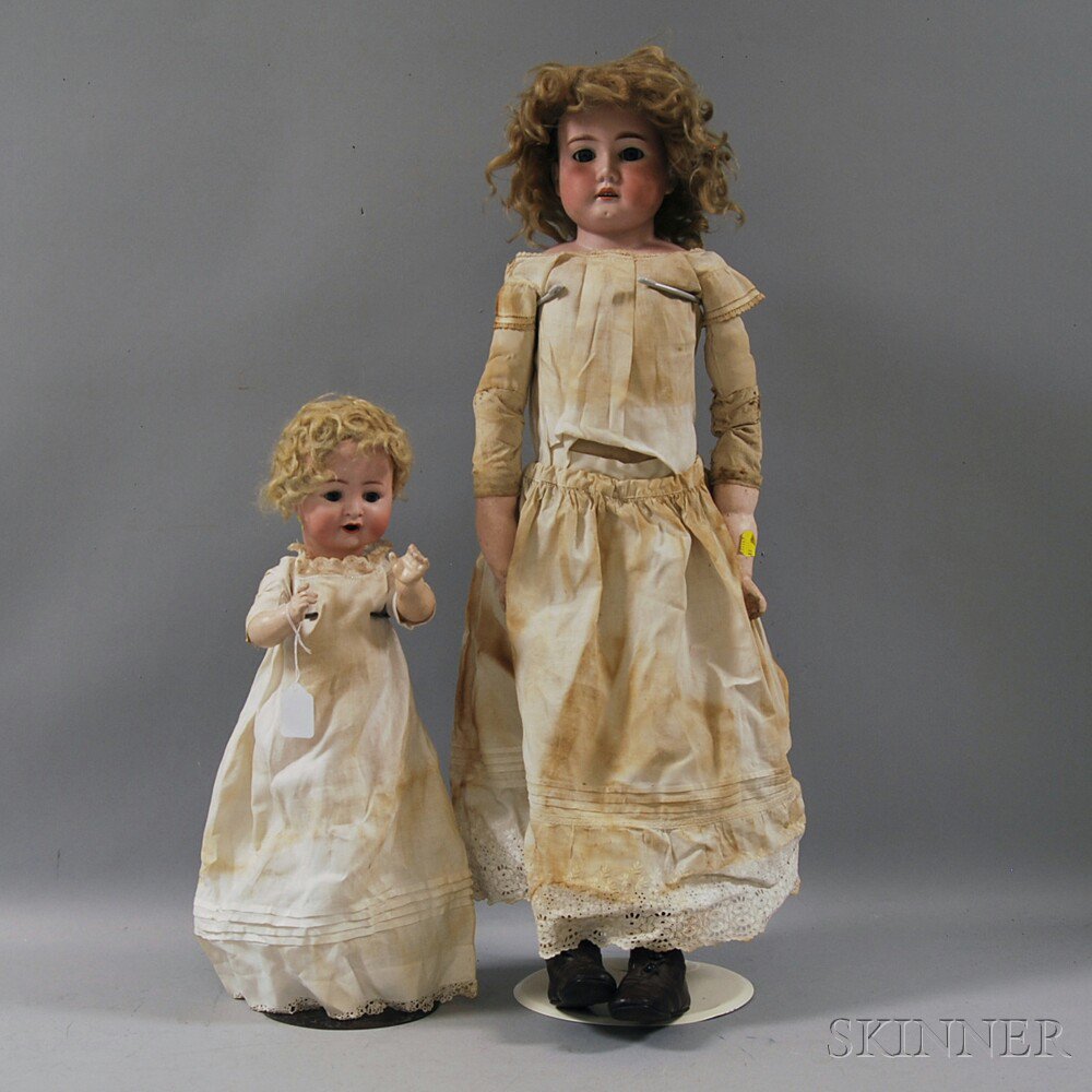 Appraisal: Two German Bisque Head Dolls a CM Bergmann baby with