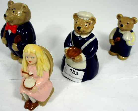 Appraisal: Wade collection of Goldilocks Mummy Bear chipped Daddy Bear and