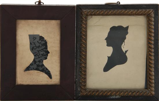 Appraisal: Silhouettes Martha Anne Honeywell and portrait of Nelly Custis Lewis