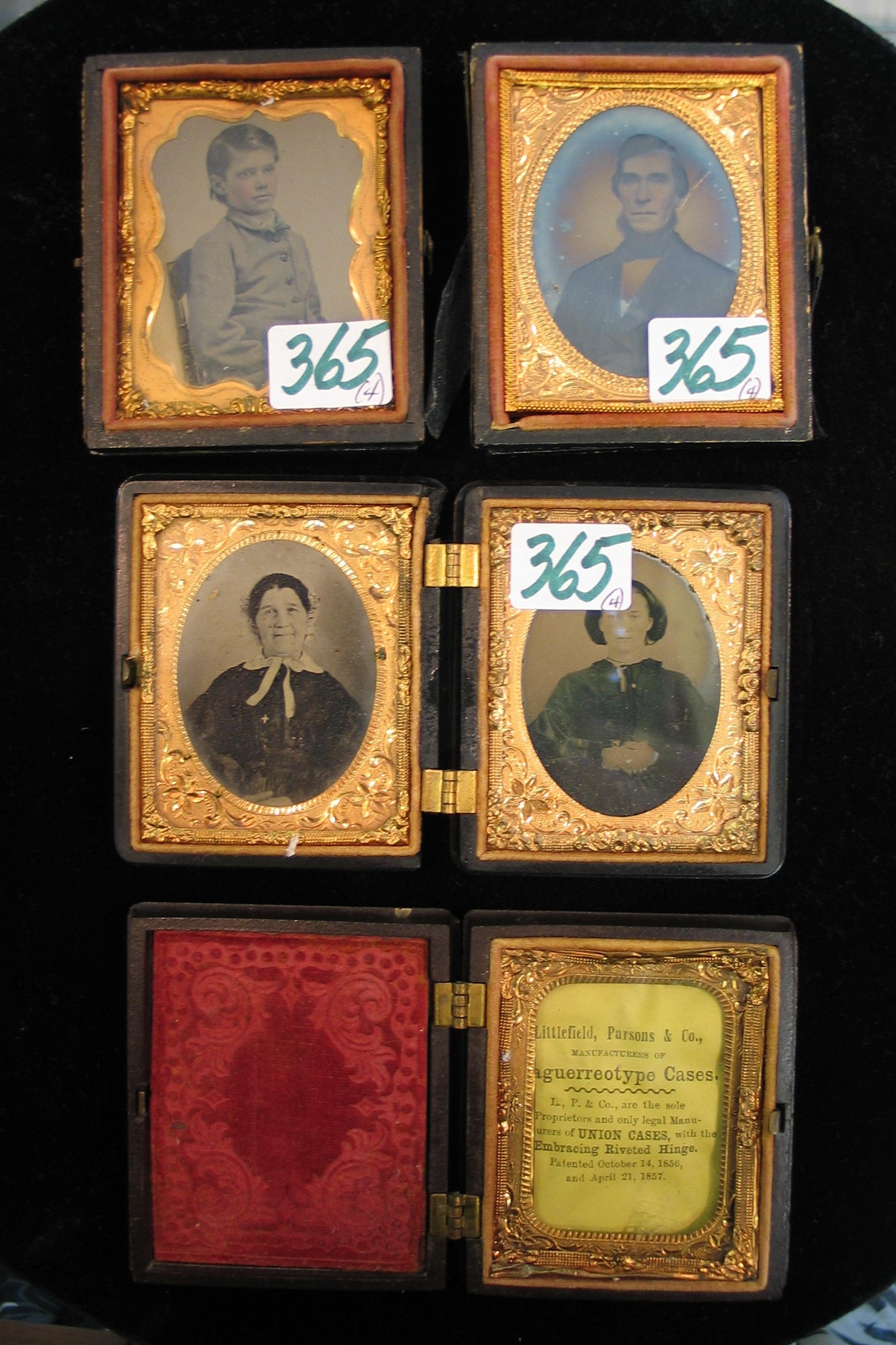 Appraisal: A GROUP OF FOUR CIVIL WAR ERA DAGUERREOTYPES small size