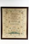 Appraisal: SAMPLER - Circa large needlepoint sampler on linen signed 'Mary