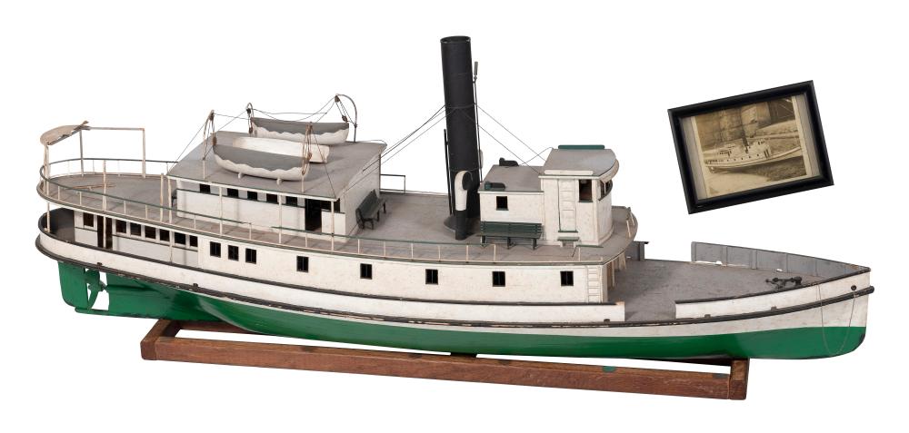 Appraisal: MOTORIZED MODEL OF A YACHT EARLY TH CENTURY LENGTH MOTORIZED