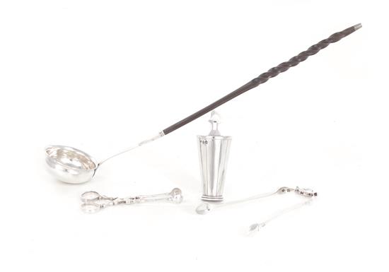 Appraisal: English sterling toddy ladle sugar nips and posy holder th