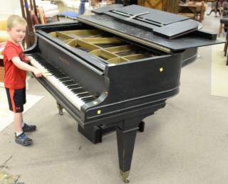 Appraisal: Mason Hamlin baby grand piano ebonized two chips to front