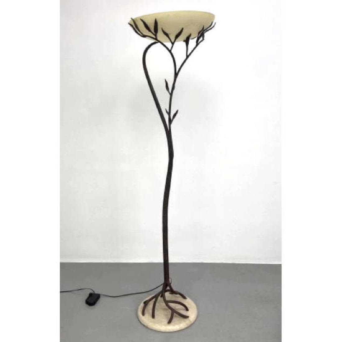 Appraisal: Wrought Iron Tree Floor lamp with Murano glass op Dimensions