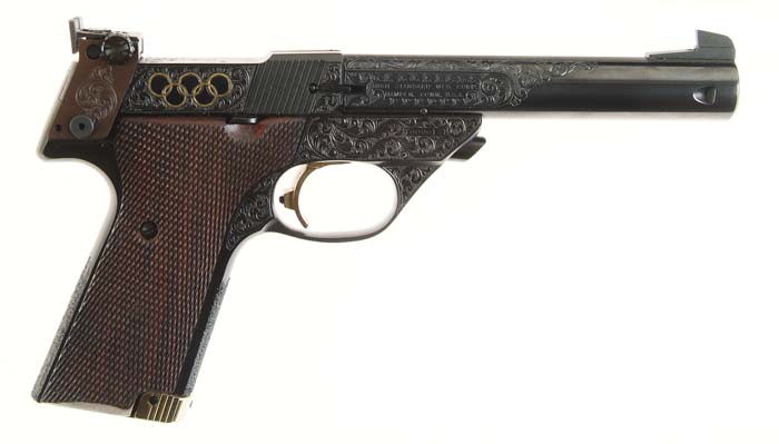 Appraisal: ENGRAVED HIGH STANDARD OLYMPIC COMMEMORATIVE SUPERMATIC TROPHY SEMI-AUTO PISTOL Cal