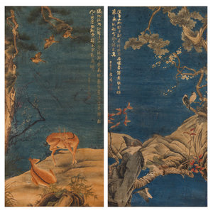 Appraisal: After Cheng Zhang Gao Qifeng - - Birds Deer Mountainous