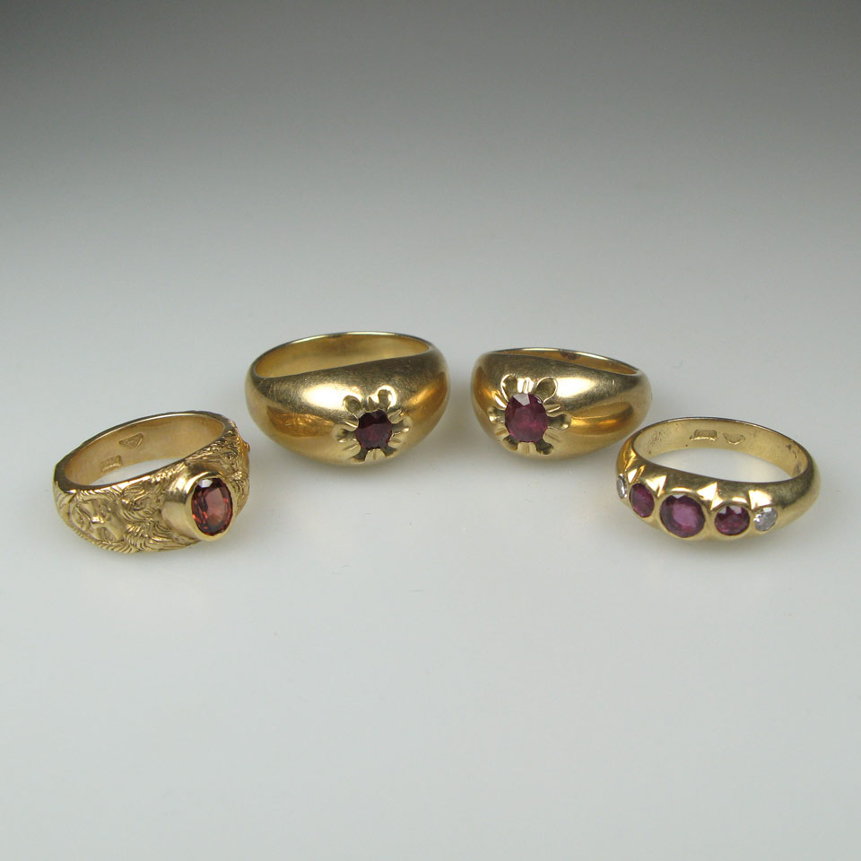 Appraisal: x k amp x k Yellow Gold Rings set with