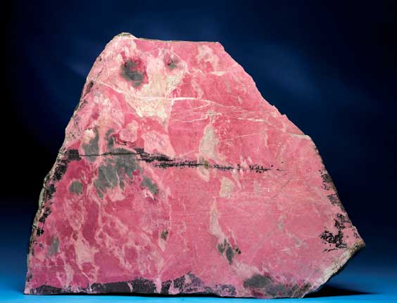 Appraisal: LARGE RHODONITE SLAB Rhodonite with Rhodochrosite Evelyn Creek Yukon Territory