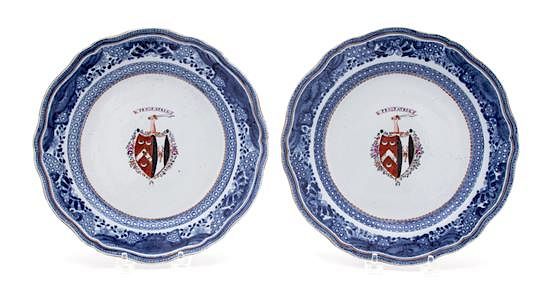 Appraisal: A Pair of Chinese Export Porcelain Armorial Plates A Pair