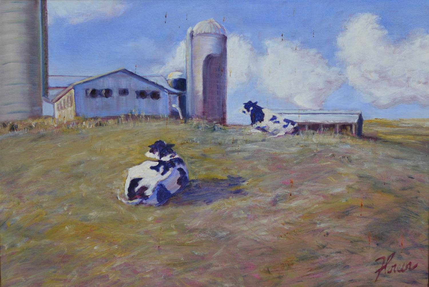 Appraisal: Joyce Floreen American PA th Century oil on canvas Cow