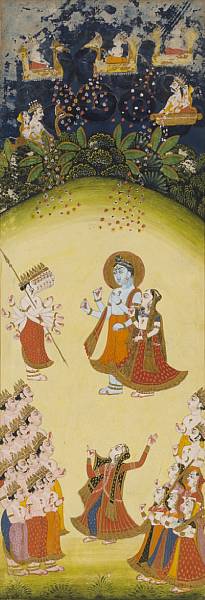 Appraisal: An Indian miniature painting th Century Color and gilt on