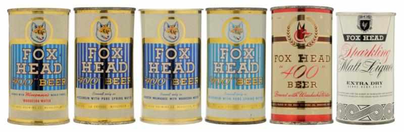 Appraisal: Lot of Fox Head Beer Cans Includes five Fox Head