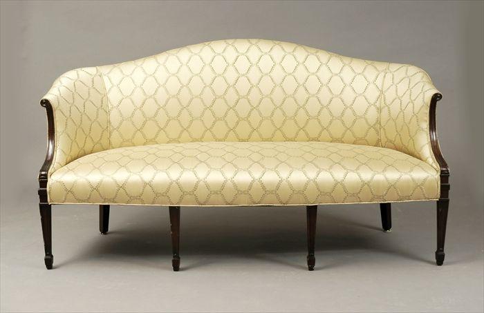 Appraisal: George III-Style Mahogany Cabriolet Sofa x in