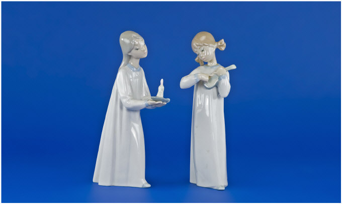 Appraisal: Two Lladro Figures Girl with candle No and Girl with