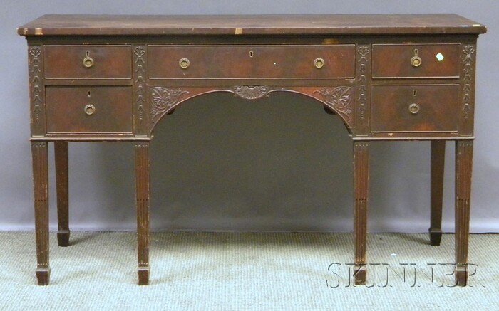 Appraisal: Regency Carved Mahogany Sideboard ht lg dp in