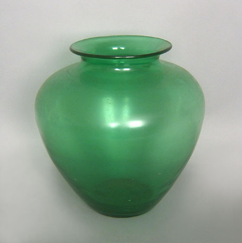 Appraisal: Steuben green glass vase h